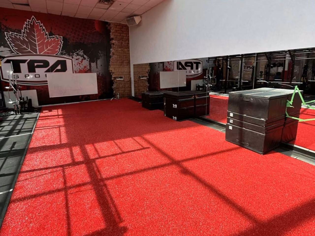 Indoor commercial turf installation